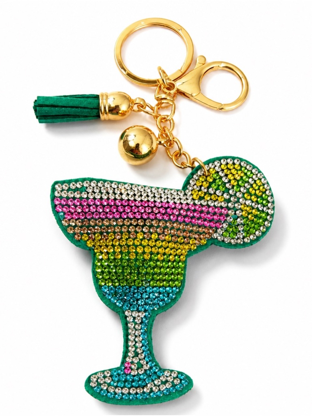Rhinestone Margarita Keyring bag backpack charm